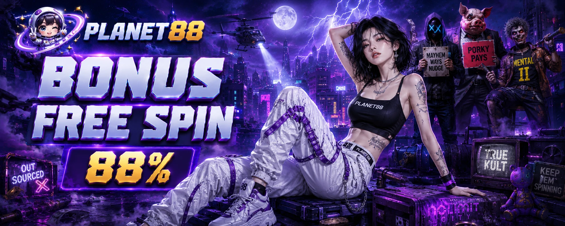 PLANET88 Bonus Free Spin 88%